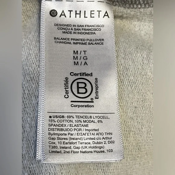 Athleta Camo Crewneck Balance Pullover Sweatshirt Grey Camo Size Medium Tall - Picture 7 of 8